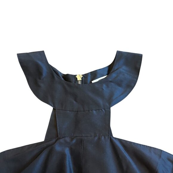 Nomia 100% Silk Black Dress High Neck Halter Mini Length Cocktail Size 4 Women's - Picture 3 of 9